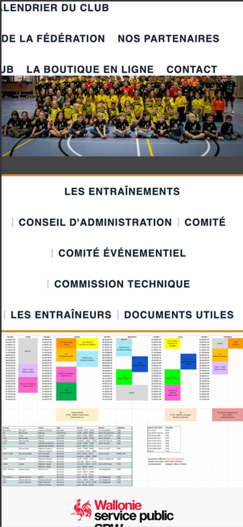 Anciens entraînements sur téléphone : un tableau illisible