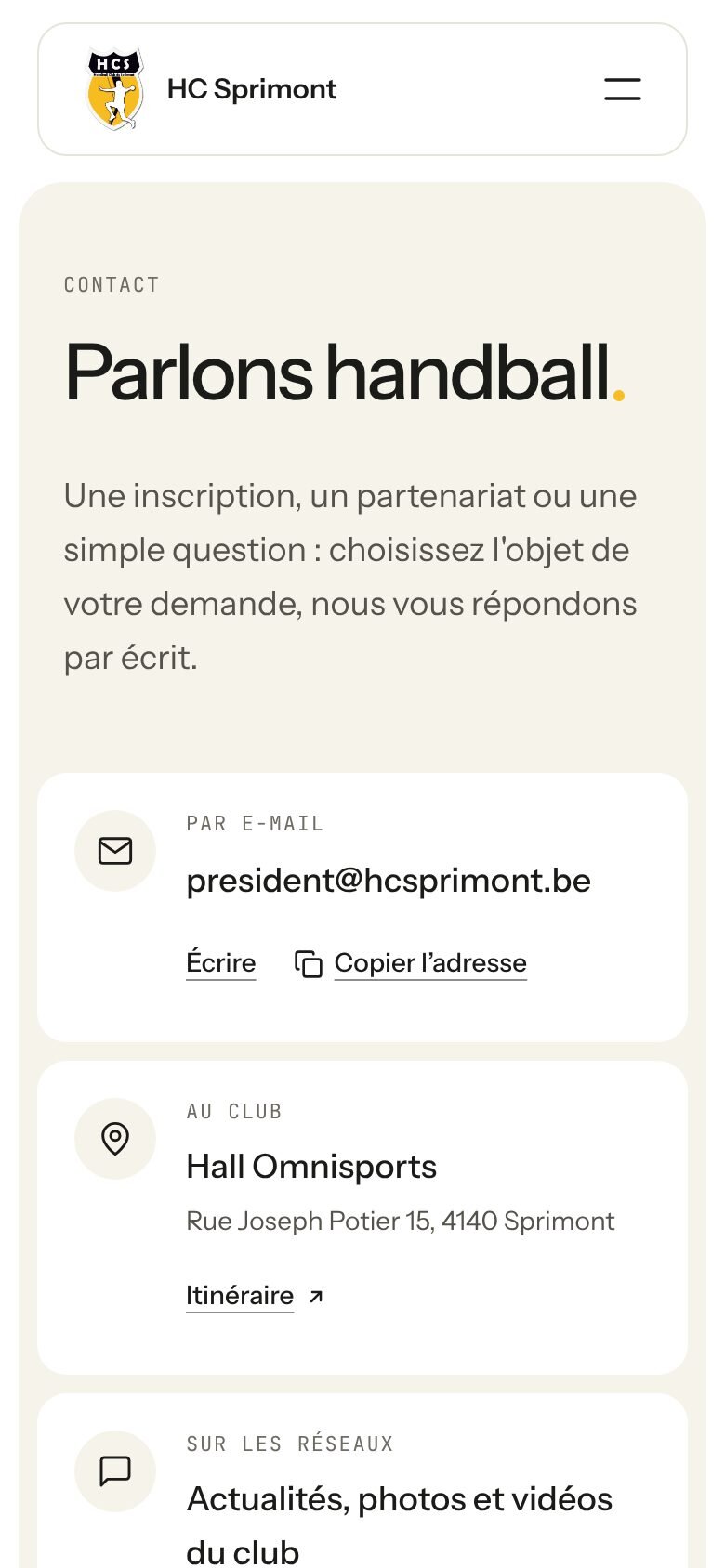 Nouveau contact sur téléphone : les coordonnées en cartes